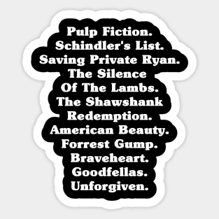 90s Movies List Sticker